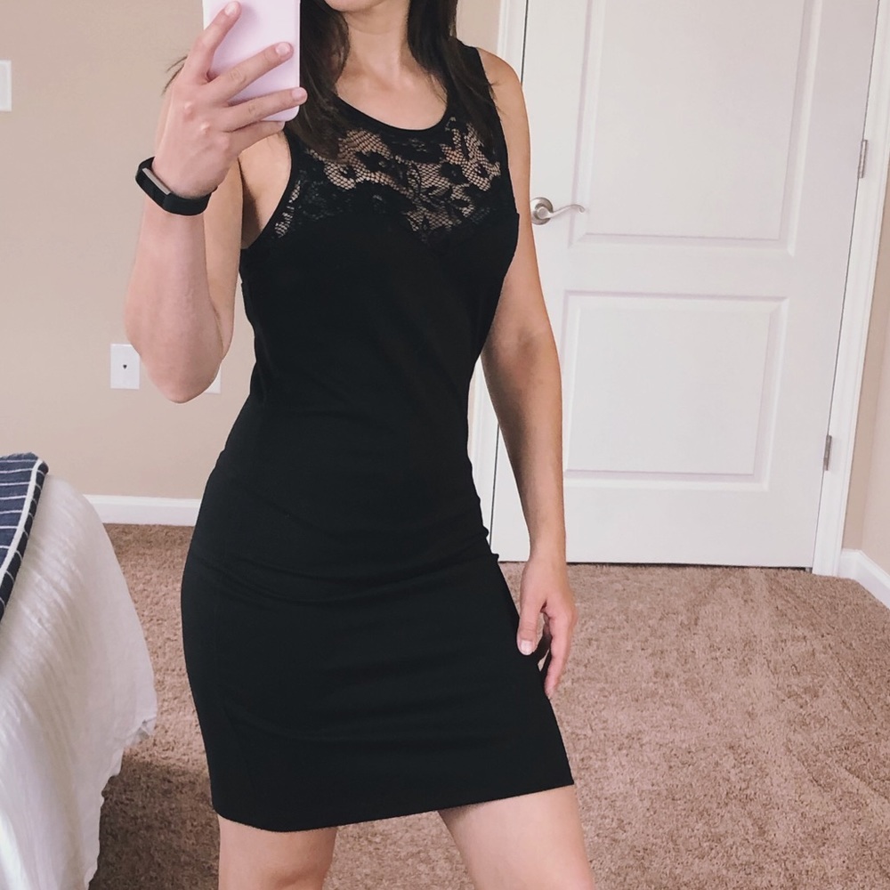 Forever 21 Bodycon Black Dress Size L